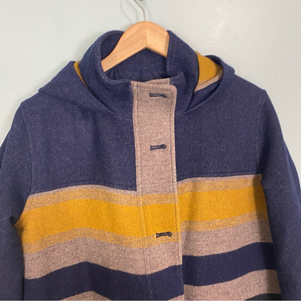 Pendleton‎ Camp Stripe Wool Navy Blue Parka Large - Picture 3 of 11